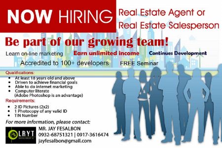 Hiring Salesperson As Part Time/full Time Real Estate ...