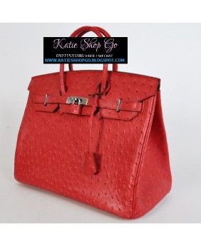 Hermes Birkin Bag 35cm Red Ostrich With Silver Hardware - Jd2012091581 [ Bags & Wallets ] Rizal ...